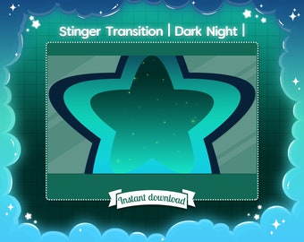 Stinger Transition "Dark Night" - Halloween - Twitch - Overlay - Spooky - Space - Kawaii - Moon - Star - Cute - Sky - Horror - Streamer