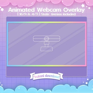 Animated Rainbow Webcam Overlay 16/9 & 4/3 - Twitch - Youtube - Pastel - Aesthetic - Baby - Streamer - Cute - Simple - Kawaii - Graphics