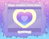 Stinger Transition "Pastel Heart" - Twitch - Stream Design - Love - Star - Purple Blue - Sky - Cute Overlay - Kawaii - OBS - Streamlabs