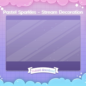 Animated &quot;Pastel Sparkles&quot; Decoration Overlay - Twitch Asset - Youtube - Stream - Sparkle Effect - Starry Sky - Enchanted - Purple Magic