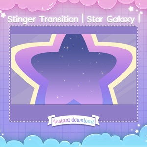 Stinger Transition "Star Galaxy" - Stream - Twitch - Screen - Space - Cute - Kawaii - Sky - Overlay - Pastel - Planet - Space - Star