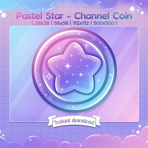 Channel Point „Pastel Star“-Münze – Emote – Stream – Twitch – Discord – Youtube – Belohnung – himmlisch – bunt – Himmel – Weltraum – Community