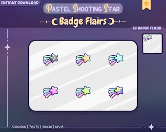 Pastel Shooting Star Sub Badge Flairs
