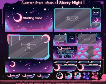 ANIMATED Celestial Galaxy Stream Package Twitch Overlay - Etsy