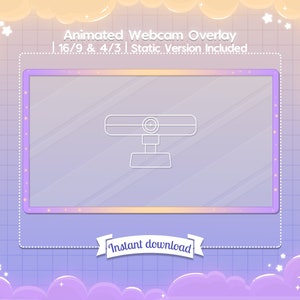 Superposición animada de webcam "Sweet Pastel" - Twitch - Youtube - Pantalla - Stream - Kawaii - Espacio - Estrella - Púrpura - Espacio - Lindo - Degradado