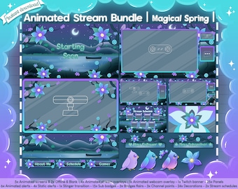 Animated "Magical Spring" Stream Package - Cozy Vibes Forest Stream Pack for Streamer & Vtuber