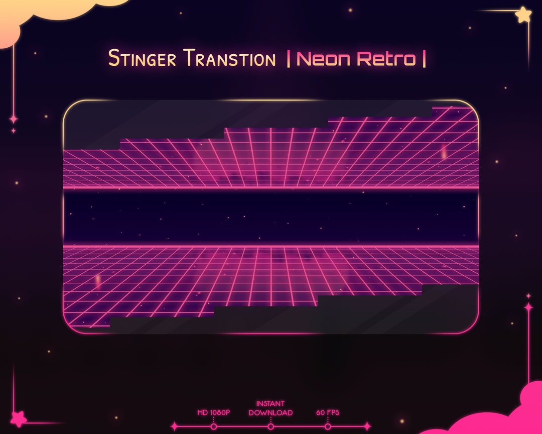 Stinger Transition retro Neon Stream Twitch Kick Youtube Synthwave