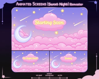 Animated Scene "Sweet Night" Remaster  - Starting Soon Screen for Twitch, Youtube & Kick Stream