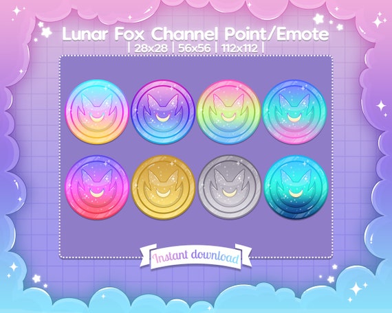 Coin Emote Lunar Fox Channel Point Twitch Etsy