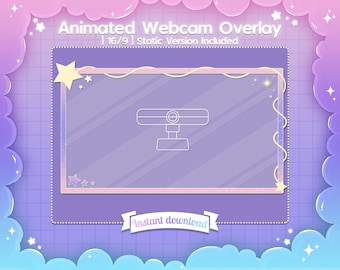 Animated Star Webcam Overlay – Cute Pastel Stream Overlay (Digital Download)