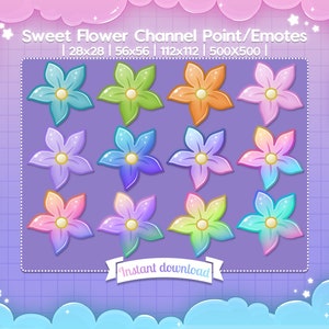 Münze / Emote „Sweet Flower“ – Channel Point – Twitch – Streamer – Bloom – Cherry Blossom – Shiny – Pastel – Cute – Sparkle – Kawaii – Sakura
