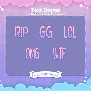Emote Twitch - Discordia - Semplice - Testo - Pastello - Rosa - Blu - Viola - Carino - Chat