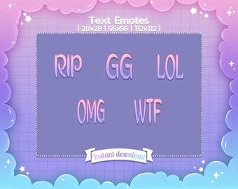 Twitch Emote - Discord - Simple - Text - Pastel - Pink - Blue - Purple - Cute - Conversation