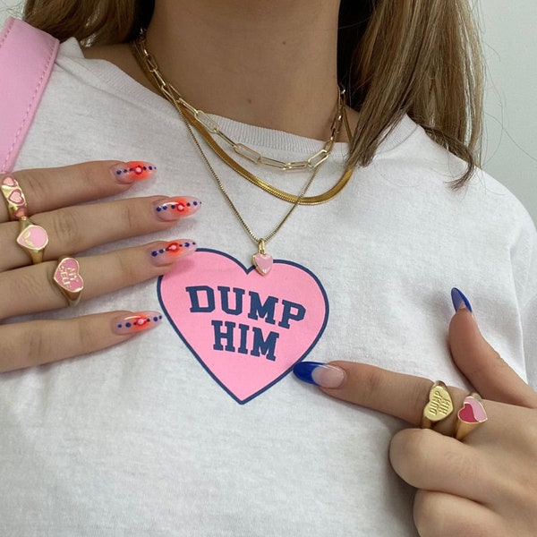 Dump Him T-shirt Britney Spears Top Retro 90s Shirt Y2K Slogan Tee Sarcasm T-shirt 00s Aesthetic Crop Baby Girl Tee Indie Kid Top VSCO Girl