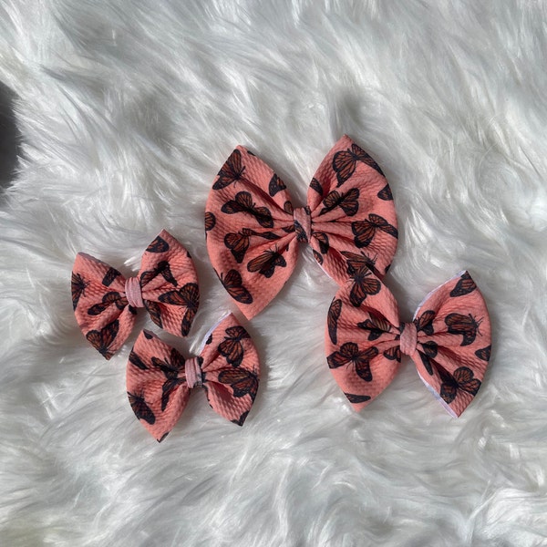 Butterfly Hair Bows on Nylon headbands or Hair clips