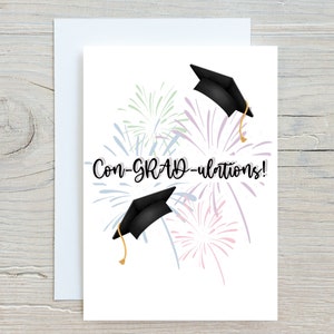 Graduation Celebration Card, Congratulations Pun Card, University Degree Gift, Fireworks, University Graduate, College Graduation, Student