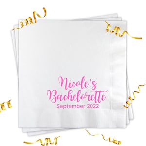 Bachelorette Party Napkins, Personalized Bachelorette Beverage Napkins, Personalized Cocktail Napkins, Bachelorette Decorations, #CN020