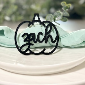 Thanksgiving Custom Acrylic Place Tags Names, Friendsgiving Dinner Decor, Thanksgiving Place Names, Fall Name Tags, Pumpkin Table Decor