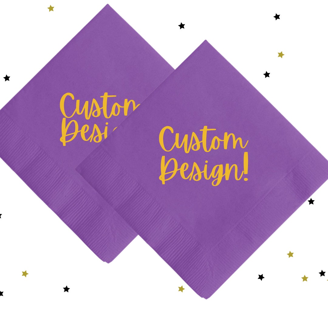 Birthday Napkins, Personalized Cocktail Napkins, Wedding Napkins