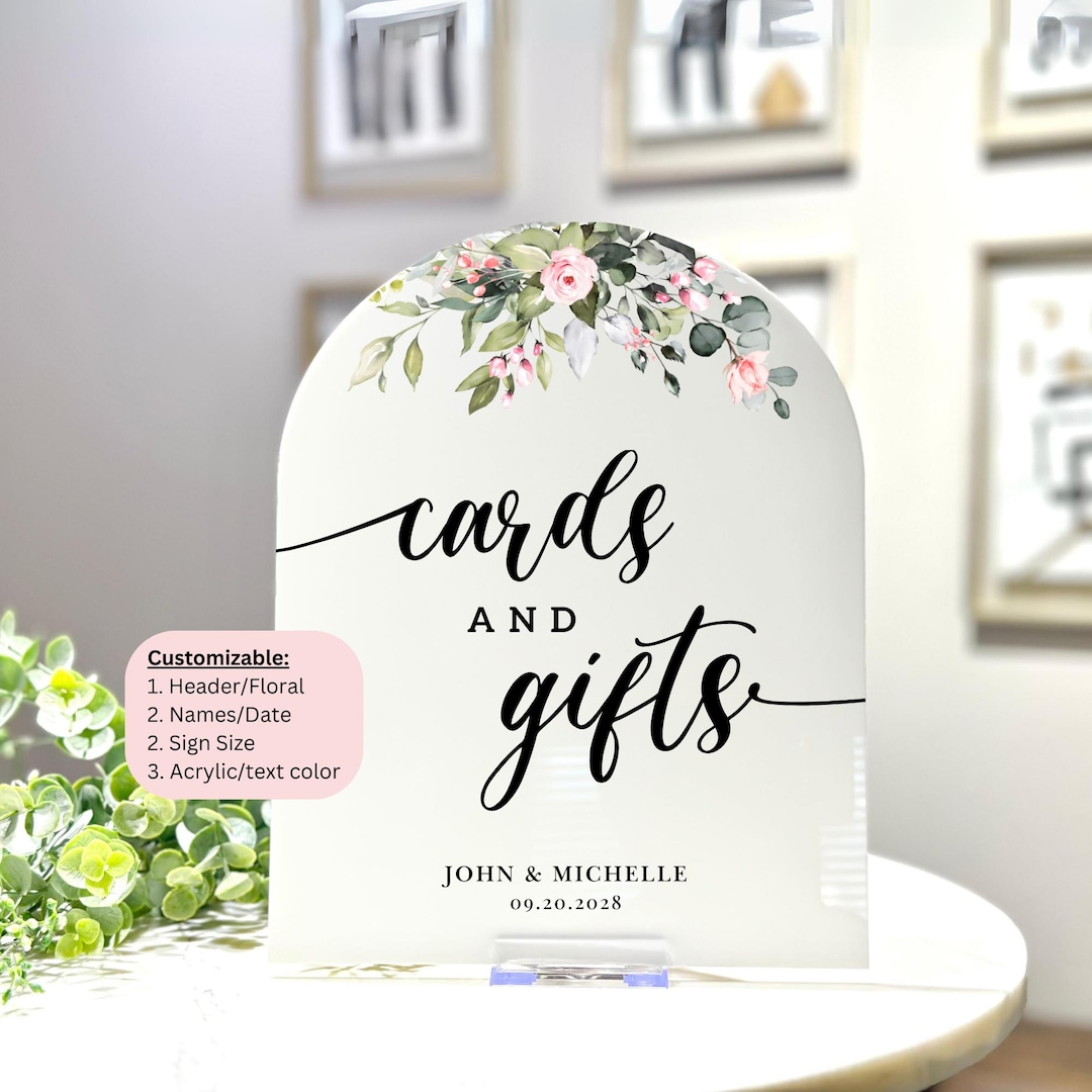 Custom Wedding Cards & Gifts Sign | Acrylic Arch Sign | Personalized ...