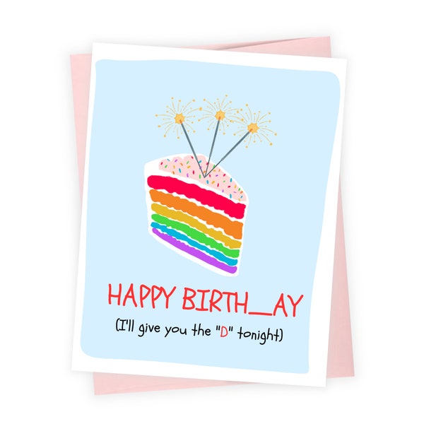 Birthday Card for Boyfriend, LGBTQ Card, Funny Gay Birthday, Dirty Gay Birthday Card, Gift for Boyfriend, Adult Birthday Card, BGC003