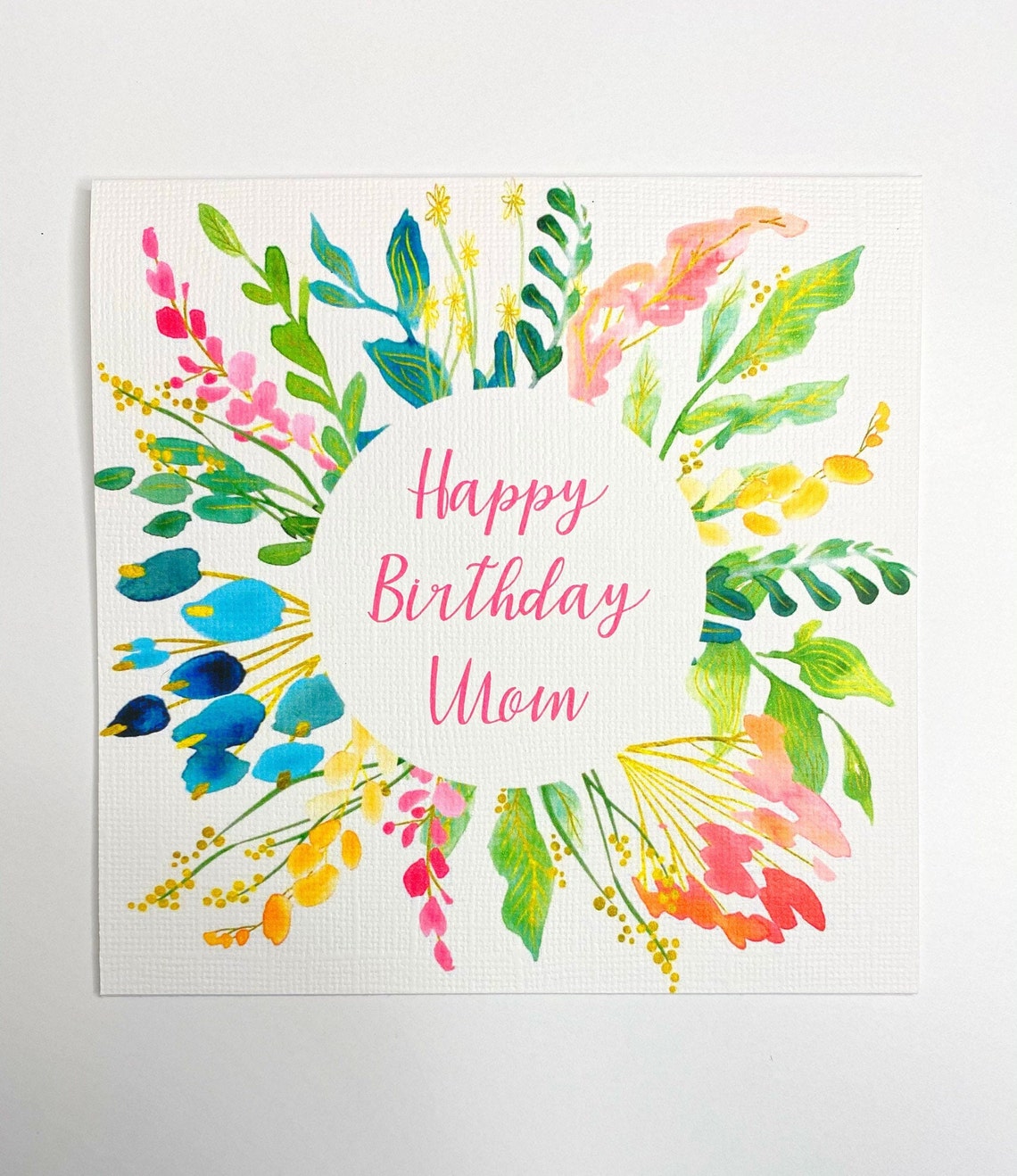 Happy Birthday Mom Flower Card Mothers Birthday Card Etsy