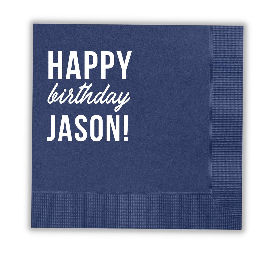 Happy Birthday Napkins, Happy Party Napkins, Foil Birthday Napkins