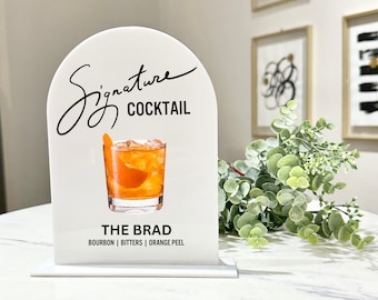 Custom Signature Cocktail Sign, Wedding Drink Sign, Birthday Party, Personalized Drink Menu CBS002