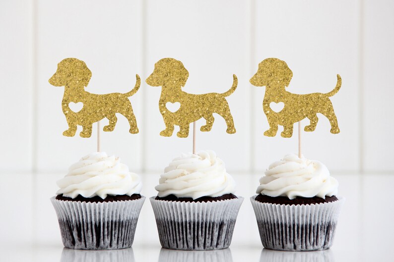 24 Pcs Dog Cupcake Toppers Gold Puppy Cupcake Toppers Decoration Supplies for Pet Theme Birthday Party 24 Pcs Dog Cupcake Toppers Gold Puppy Cupcake Toppers Decoration Supplies for Pet Theme Birthday Party