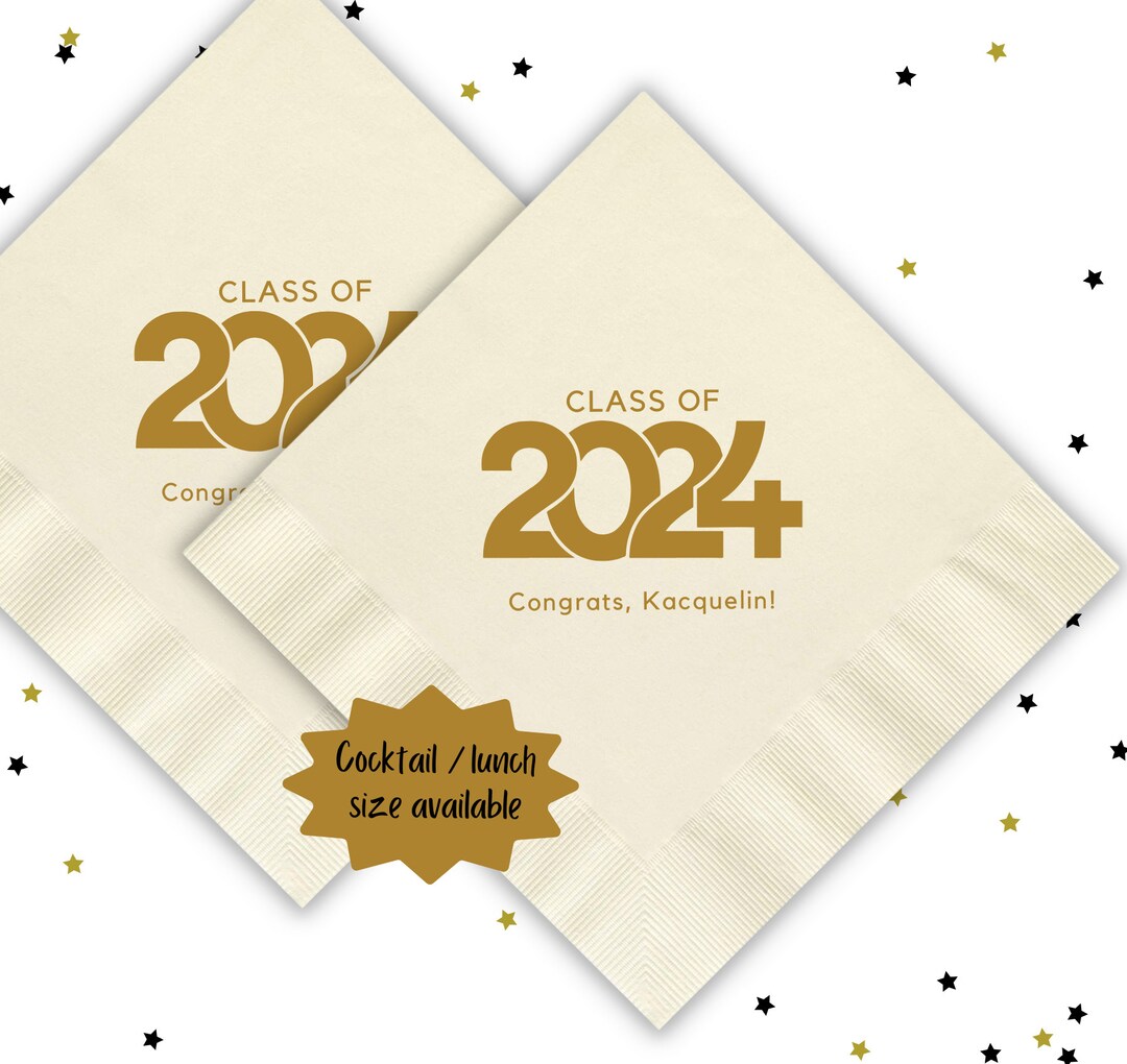Custom Graduation Napkins, Class of 2024, Graduation Party, Class of