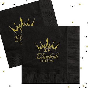 Mis Quince Anos Napkins, Quinceañera Napkins, Mis XV Personalized Cocktail Napkins, Quinceanera Servilletas #CN036