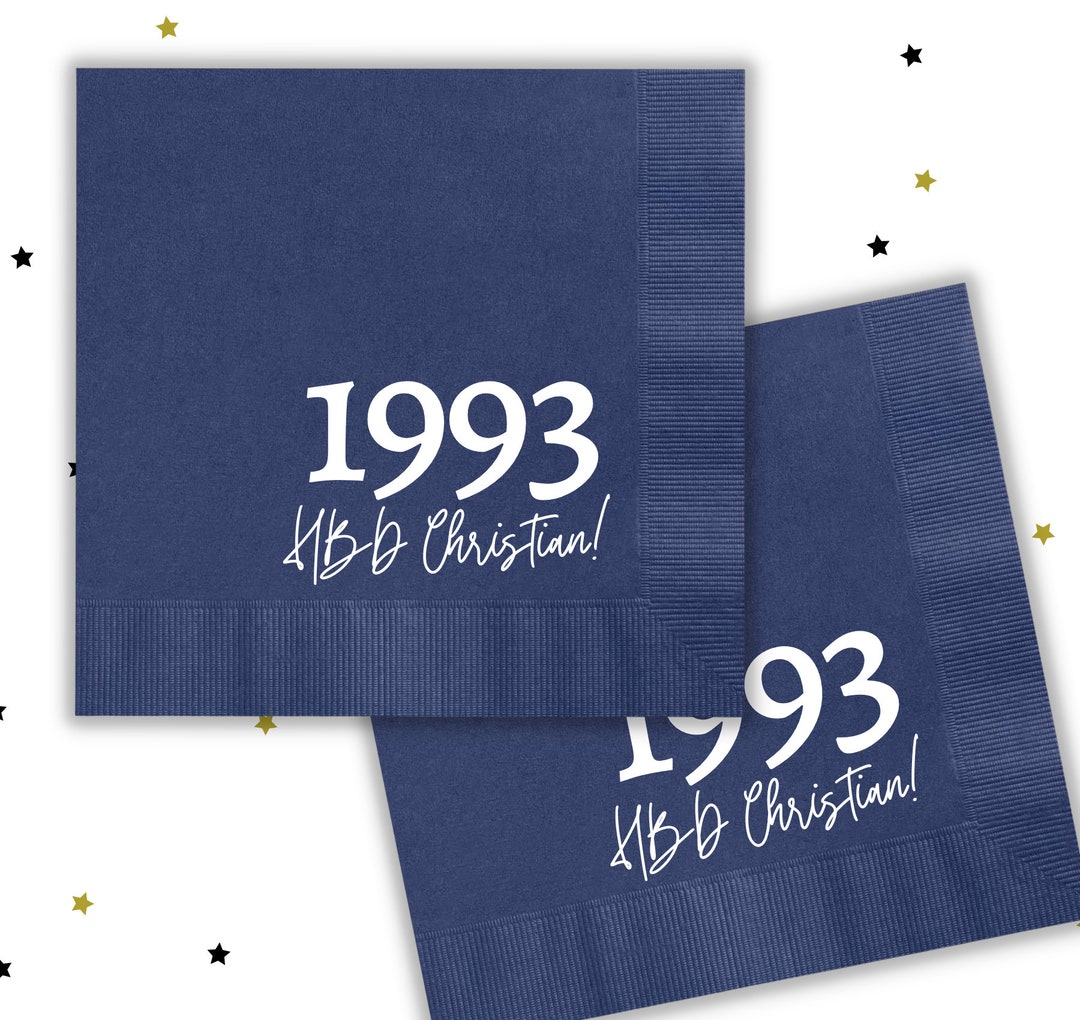 Personalized Birthday Napkins, Birthday Party, 30th Birthday Beverage
