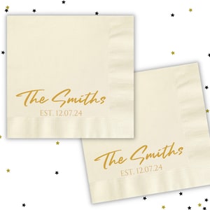 Personalized Wedding Napkins Cocktail, Wedding Napkins Personalized, Bridal Shower Napkins, Paper Wedding Napkins, Wedding Napkins CN046