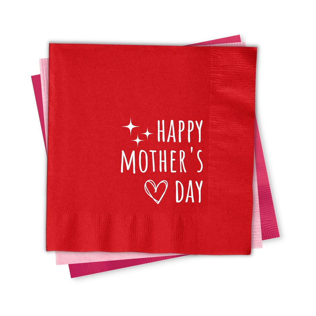 Mother's Day Napkins, First Mother's Day, Beverage Napkins, Happy