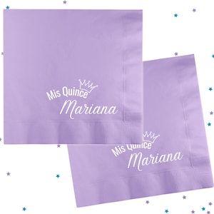 Mis Quince Anos Napkins, Quinceañera Napkins, Mis XV Personalized Cocktail Napkins, Quinceanera Servilletas #ZS015