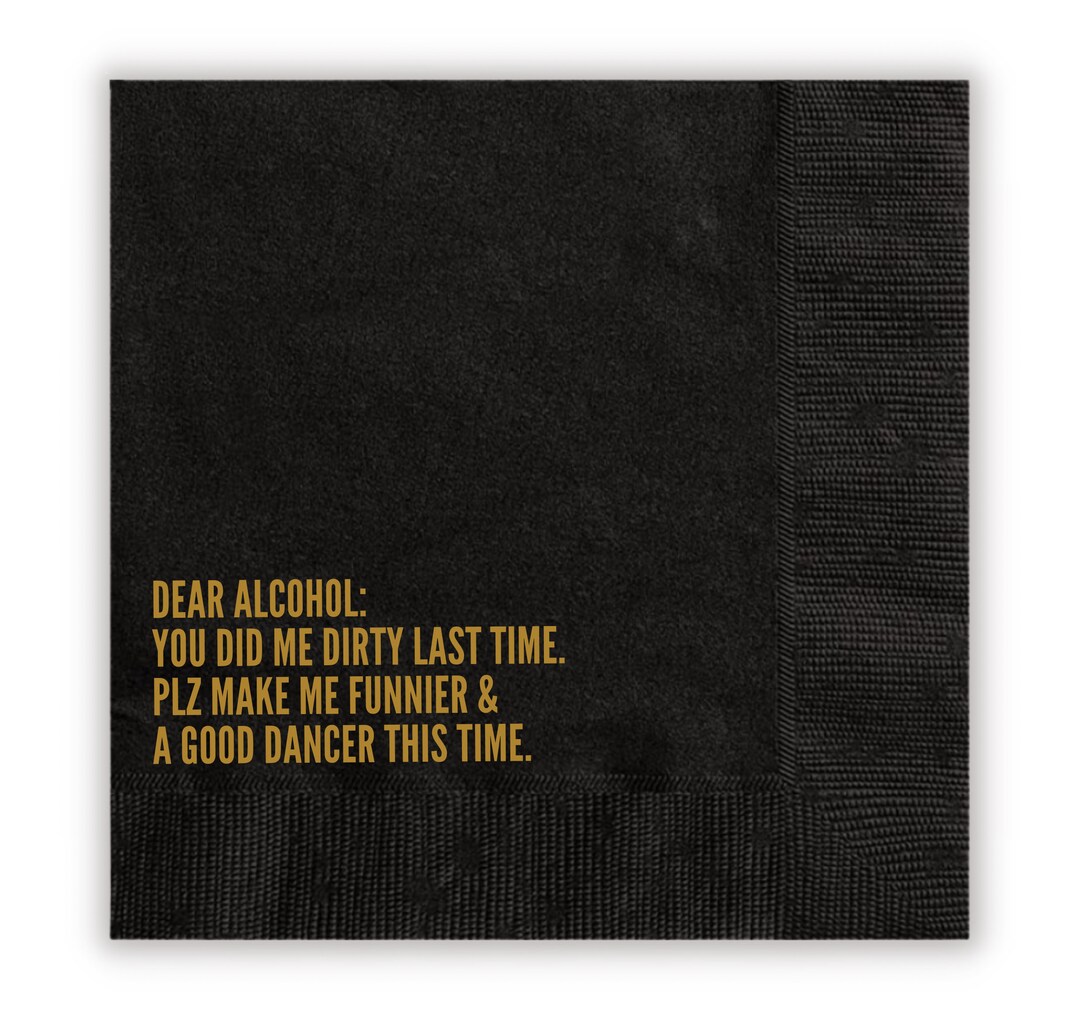 Party Napkins Gold Foil Tequila Party Beverage Funny Etsy