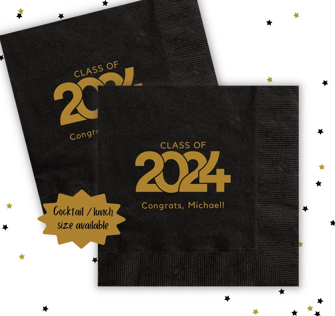 Custom Graduation Napkins, Class of 2024, Graduation Party, Class of