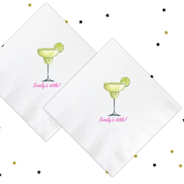 Custom Birthday Napkins, 30th Birthday Napkins, Margarita Napkins, Custom Cocktail Napkins, Birthday Party Supplies, Bar Napkins, #CN076