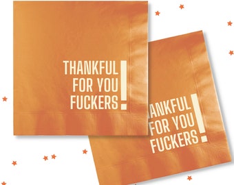 Friendsgiving cocktail napkins, Thankful AF, Thanksgiving Napkins, Funny Thanksgiving Napkins, Leg Day, Thanksgiving Decorations SN001