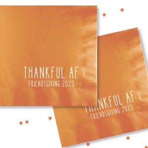 Friendsgiving cocktail napkins, Thankful AF, Thanksgiving Napkins, Funny Thanksgiving Napkins, Leg Day, Thanksgiving Decorations SN004