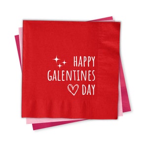 Galentines Day napkins, HAPPY GALENTINES DAY, Valentines Day Gift, Galentines Party, Beverage Napkins, Be My Galentine #SN044