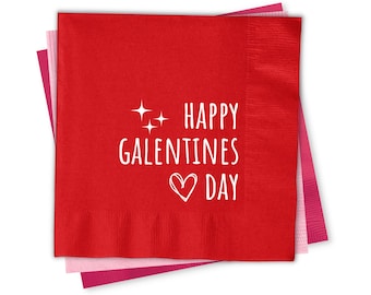 Galentines Day napkins, HAPPY GALENTINES DAY, Valentines Day Gift, Galentines Party, Beverage Napkins, Be My Galentine #SN044