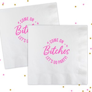Pink Birthday Napkins, 30th Birthday Napkins, Pink Doll Birthday Napkins, Custom Cocktail Napkins, Birthday Party Supplies PN006