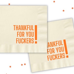 Friendsgiving cocktail napkins, Thankful AF, Thanksgiving Napkins, Funny Thanksgiving Napkins, Leg Day, Thanksgiving Decorations SN001