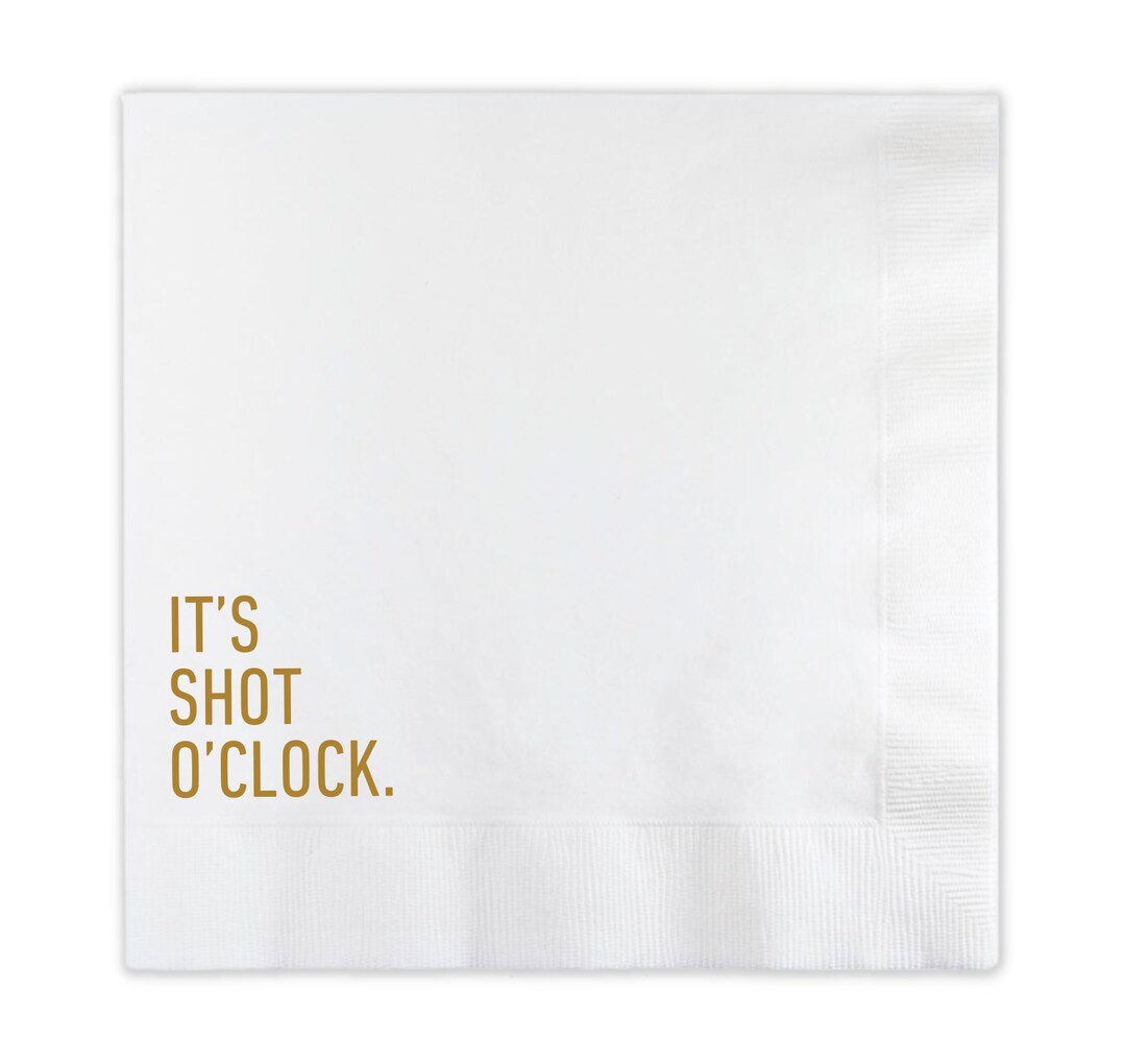 Party Napkins, Gold Foil, Tequila Party Beverage, Funny Cocktail Napkins, Birthday Party