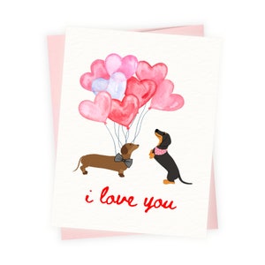 I love you Dachshund Mother's Day Card, Dog Mom, Wiener Dog Mother, Gift For Mom, Happy Mothers Day, Sausage Dog Love Card, Dog lover