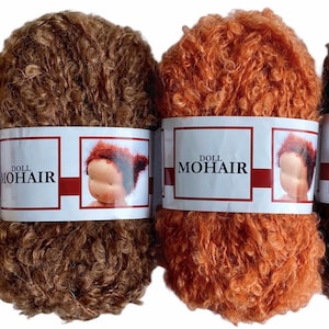 De witte Engel Waldorf Doll Hair Mohair Blouclé Yarn for Waldorf/Steiner Dolls 50 gr
