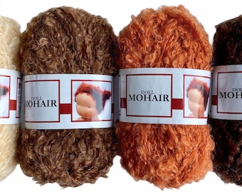 De witte Engel Waldorf Doll Hair Mohair Blouclé Yarn for Waldorf/Steiner Dolls 50 gr