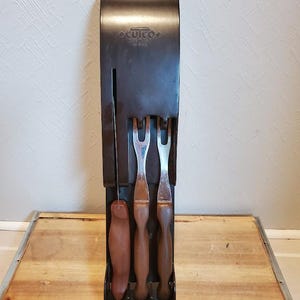 Vintage Cutco 3-Piece Utensil Set: Forks & Spatula with Wall Case