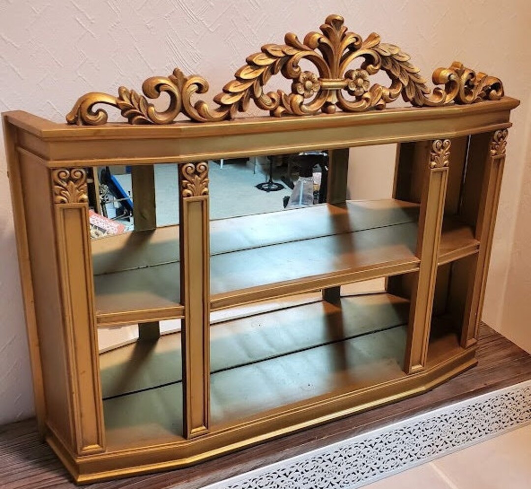 Vintage 70's Syroco Gold Ornate Wall Shelf Curio Shelf Etsy